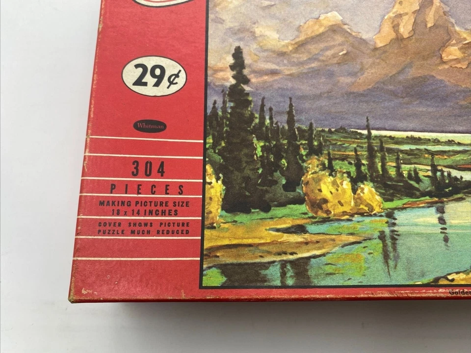 Rompecabezas de imágenes de gremio "Golden West" 304 piezas de colección escena de montaña árboles de lago Foto 4 de 4