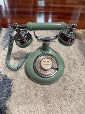 Vintage Western Electric Rotary Dial Corded Phone Green