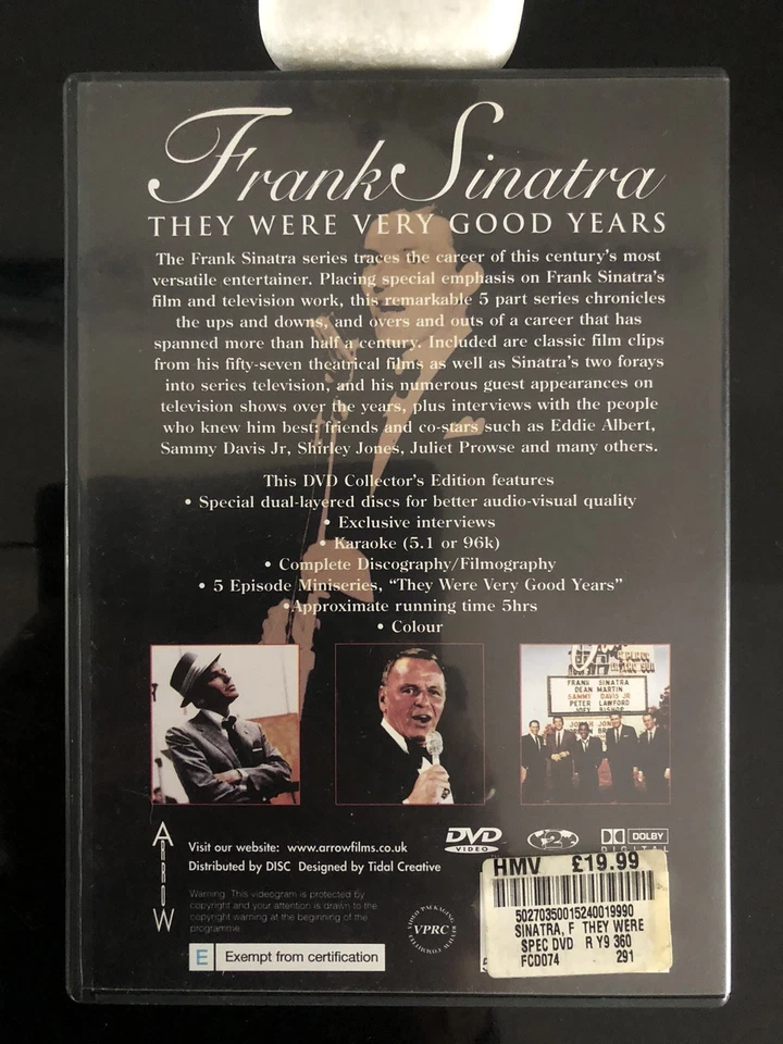 dvds Frank Sinatra They Were Very Good Years Special Collectors Edition 2 DVD R2 - Image 2 of 4
