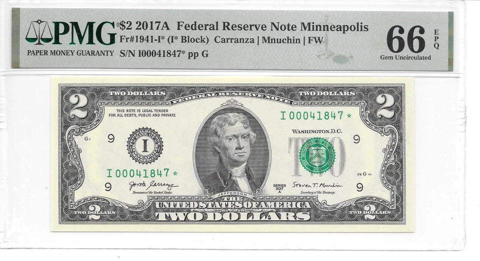 2017A* MINNEAPOLIS STAR $2 FRN PMG 66 EPQ Gem Uncirculated (1st Print Release) - Image 3 of 4