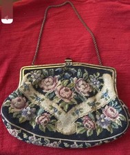 Antique 1930s Victorian petit point purse made in Austria as is condition