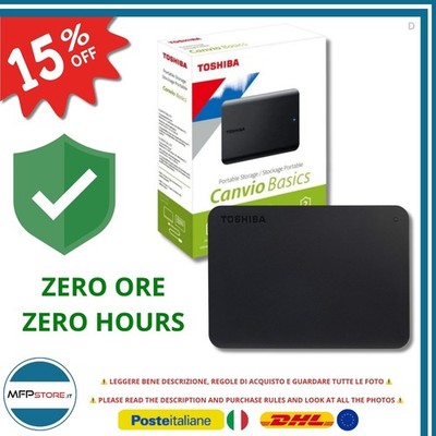 Toshiba Canvio Basics 1TB Schwarz Externe USB 3.0 HDD 2,5 Zoll TESTATO 0 ORE