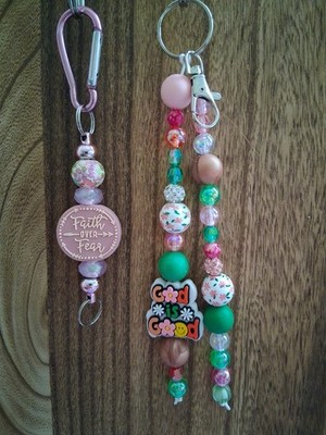 Inspirational Bag Charm And Keychain Set. Homemade