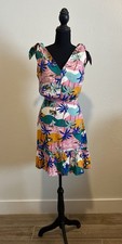 Sam Edelman Multicolor Tropical Print Ruffle Sundress V-Neck Sleeveless Size 4