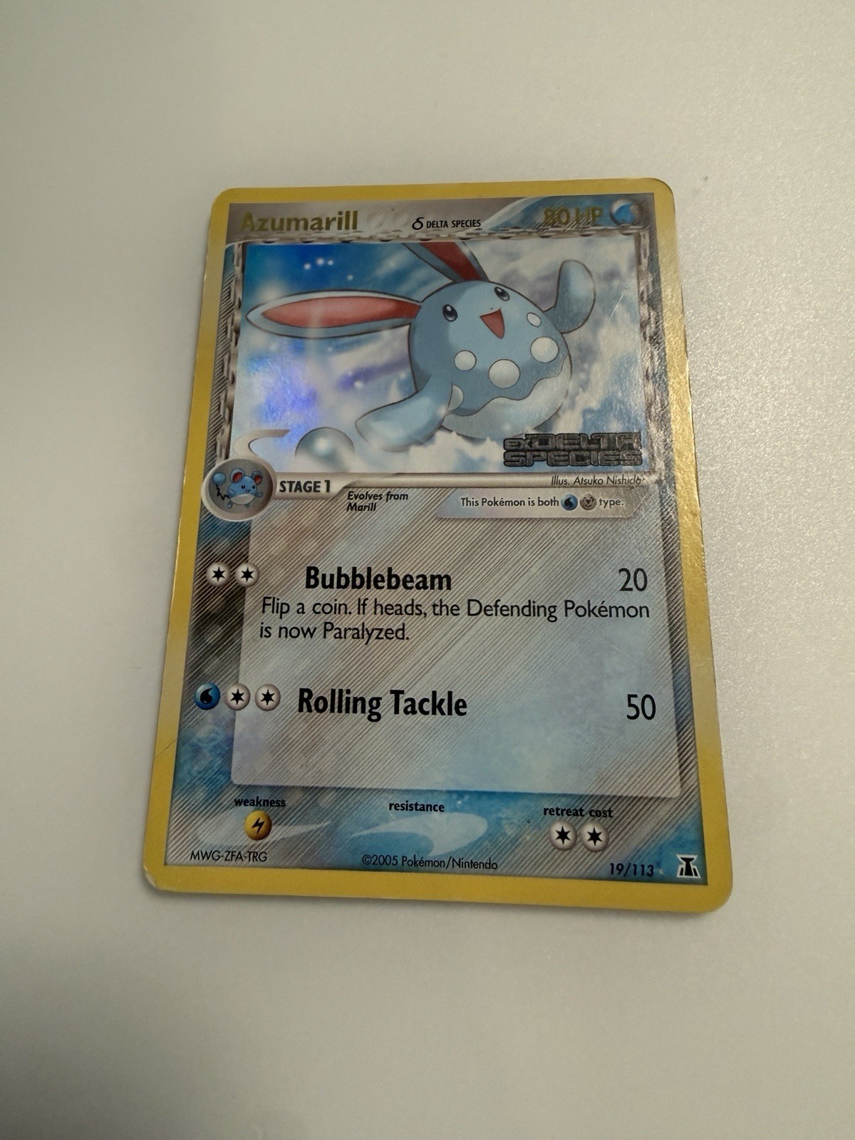 Pokemon TCG 2005 EX Delta Species Azumarill  19/113 Stamped Reverse Holo NM