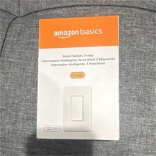 Amazon Basics Smart Switch 3-Way White Wi-Fi Alexa Compatible Decorator/Rocker