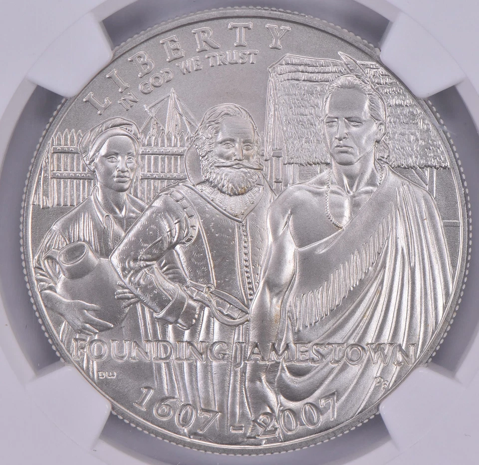 2007-P Jamestown Commemorative Dollar MS70 NGC Brown Label *2431 - Image 3 of 4
