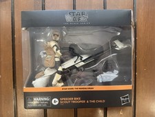 Star Wars Black Series Speeder Bike Biker Scout & The Child 6    Action Figure Set