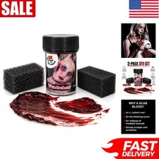 15ml King of Halloween Dark Red Scab Blood Gel with 2 SFX Sponges for SFX Makeup