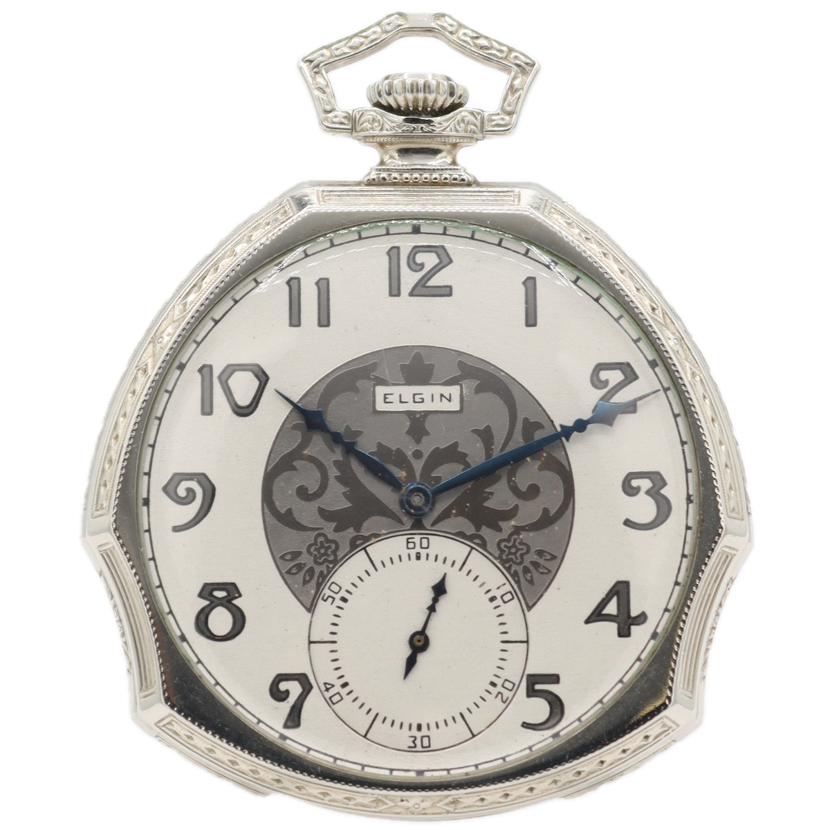 Antique 12s 1926 Elgin Art Deco Mechanical Pocket Watch 345 14k GF USA Runs