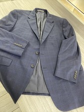 SPECTACULAR HICKEY FREEMAN SPORTS COAT C SZ 46  R BLU Windowpane No Flaws