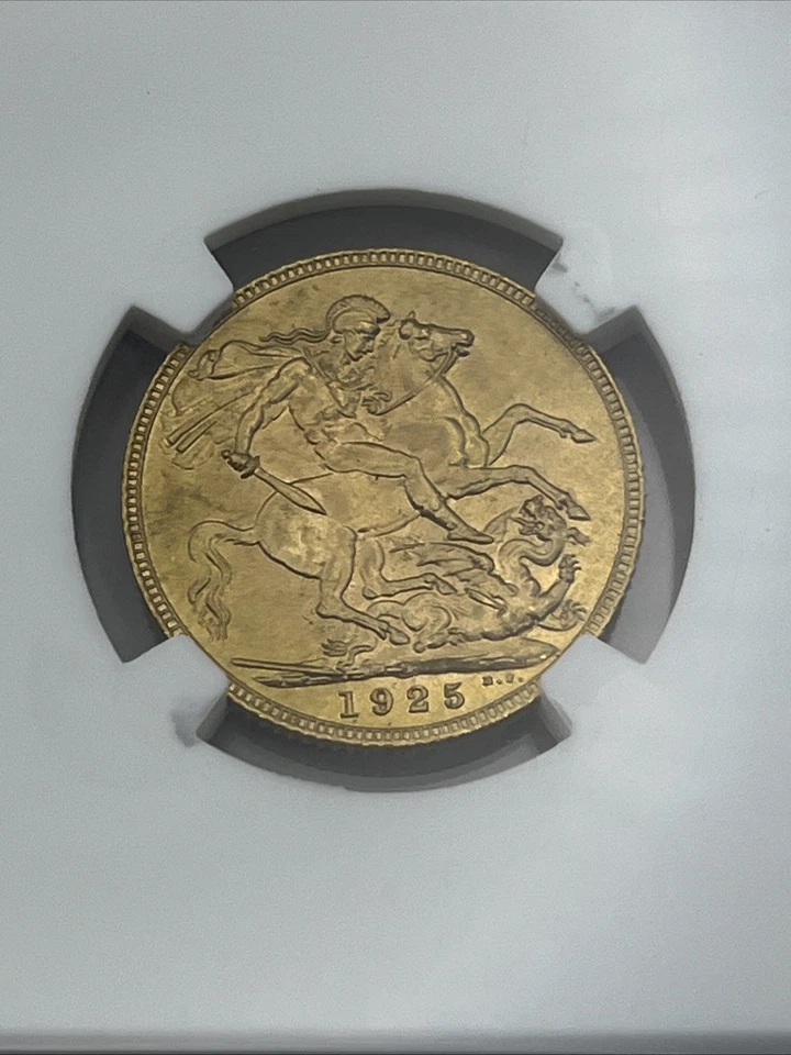 Gran Bretaña 1925 1 oro soberano MS66  Foto 4 de 4