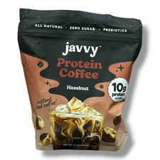 *Javvy Protein Coffee Hazelnut 10g Protein Per Scoop 12.3oz./350g New Sealed