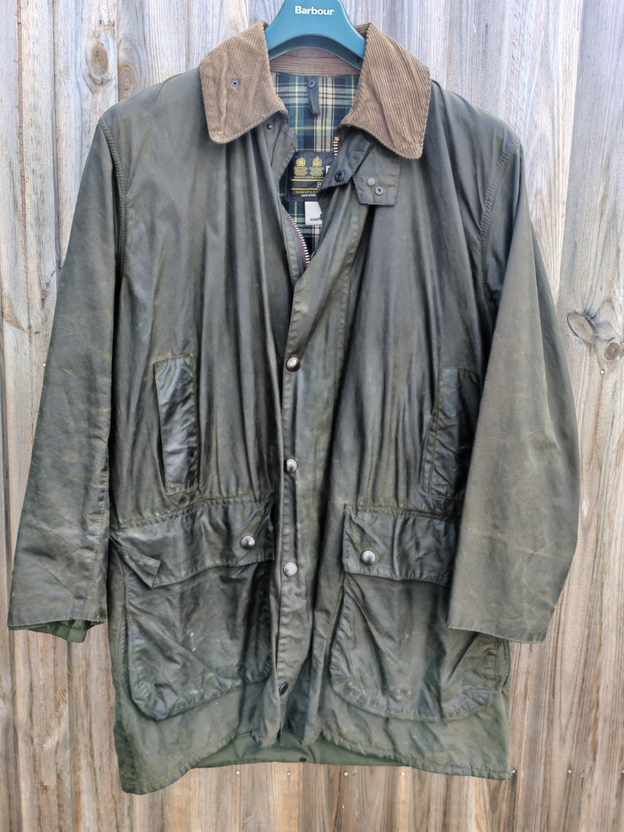 Barbour Border Barbour Light Green Wax Jacket Vintage 1980s