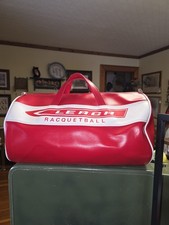 Vintage Red Two Toned Leach Racquetball Gym Duffle Bag With Zipper