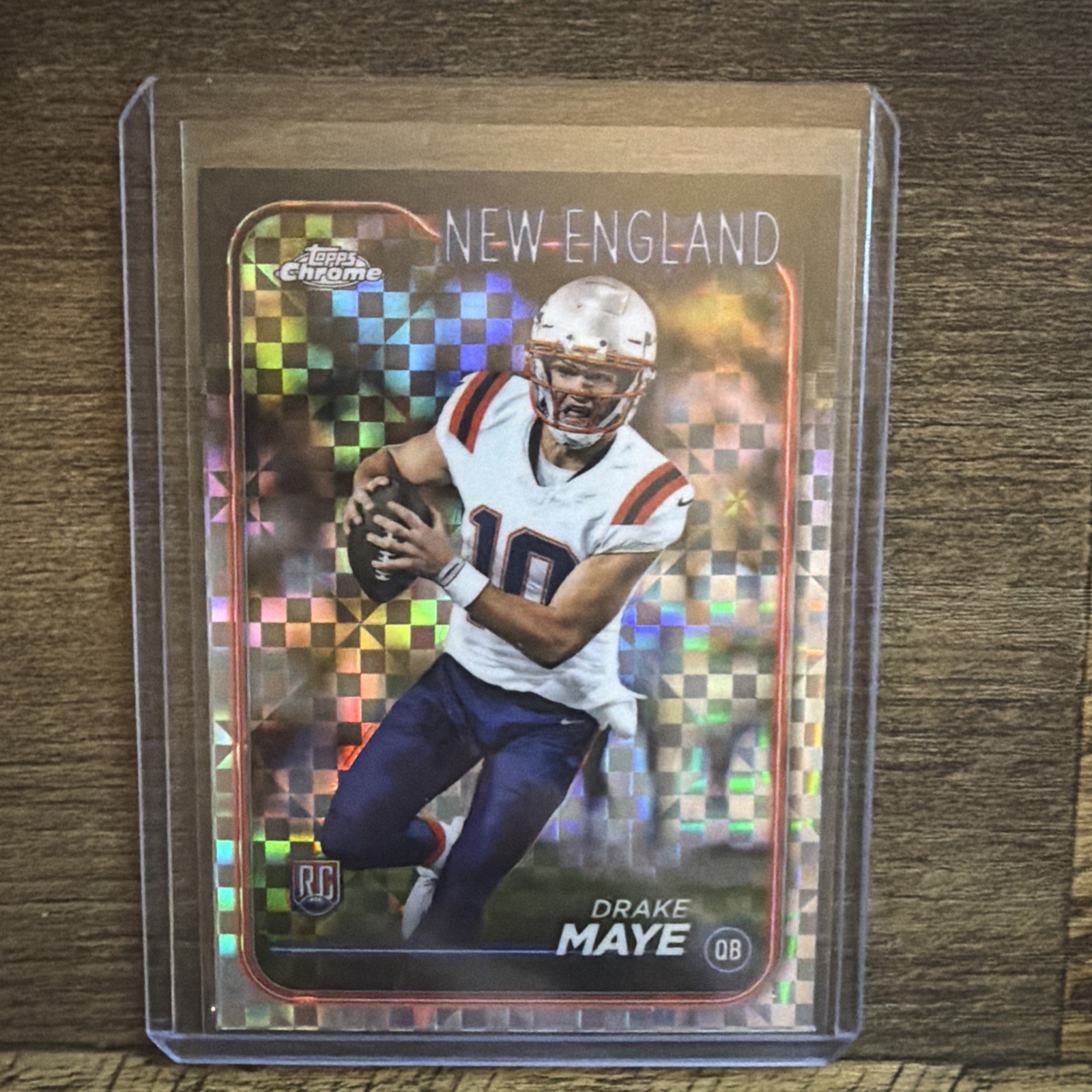 2024 Topps Chrome - Rookies Drake Maye #203 X-Fractor Rookie Card Patriots NFL