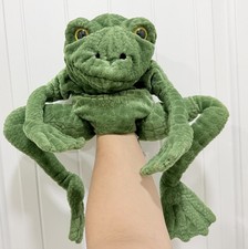 VTG Folkmanis Legged Green Frog Full Body Hand Puppet 16" Realistic Retired
