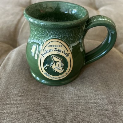 Deneen Pottery Coffee Mug Handmade USA 2022 Green Drip