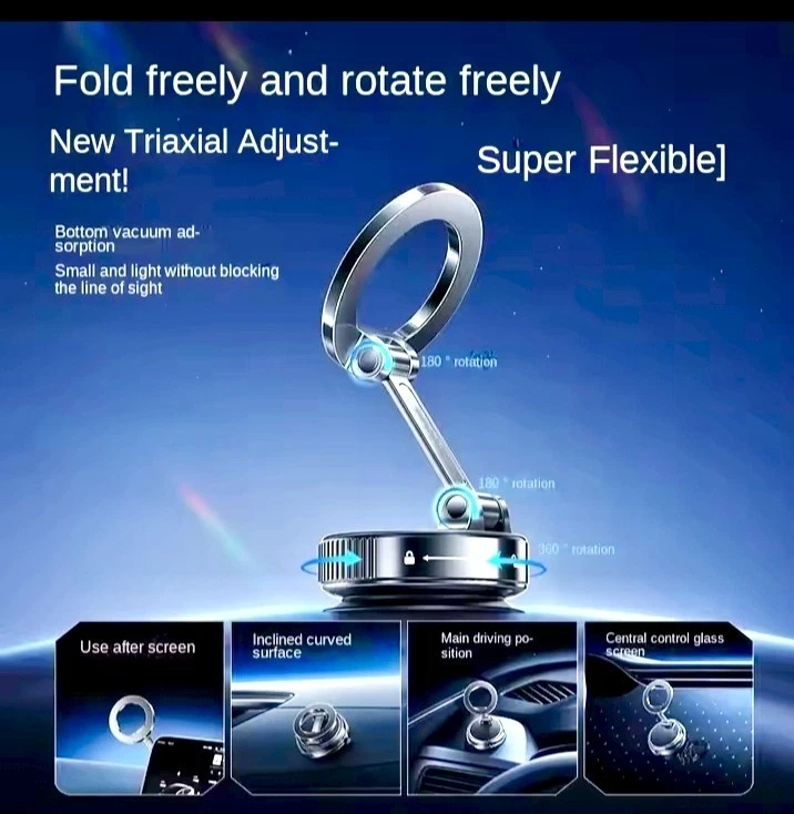 Magnetic Car Phone Holder – 360° Foldable Suction Cup Stand for iPhone... - Image 3 of 4