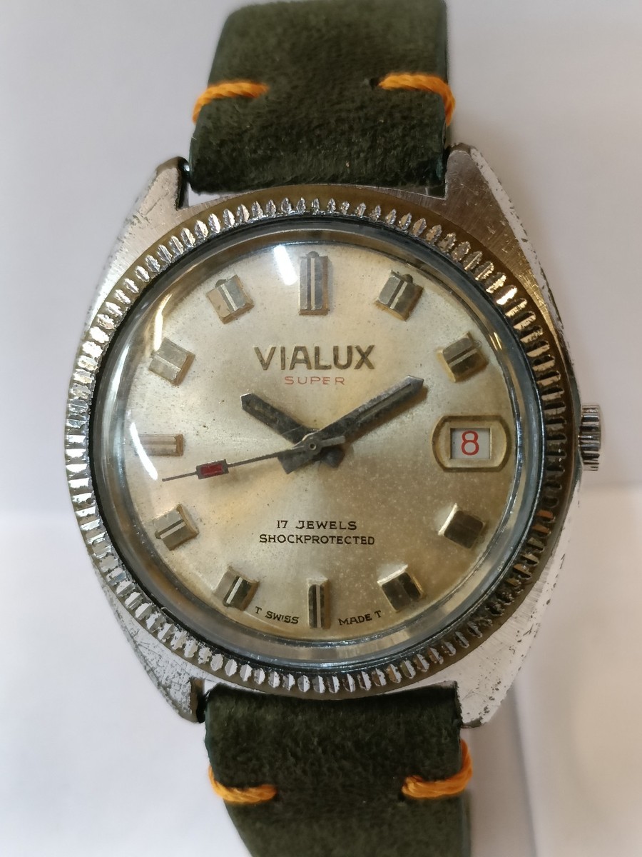 VIALUX SUPER 17J WINDING PATINA DIAL 1709 SWISS MEN'S WORKING VIALUX SUPER 17J WINDING PATINA DIAL 1709 SWISS MEN'S WORKING