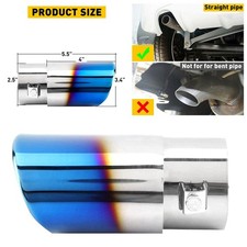 Blue Car Steel Stainless Rear Exhaust Pipe Tail Muffler Tip Round Accessories Blue Car Steel Stainless Rear Exhaust Pipe Tail Muffler Tip Round Accessories