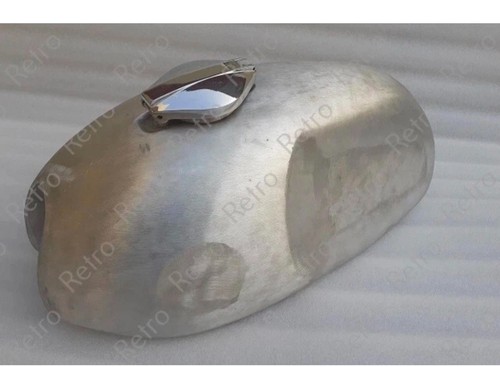 FITS AJS STORMER RAW STEEL SCRAMBLER GAS FUEL PETROL TANK + LID - Picture 3 of 5