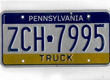 PENNSYLVANIA license plate "ZCH 7995"