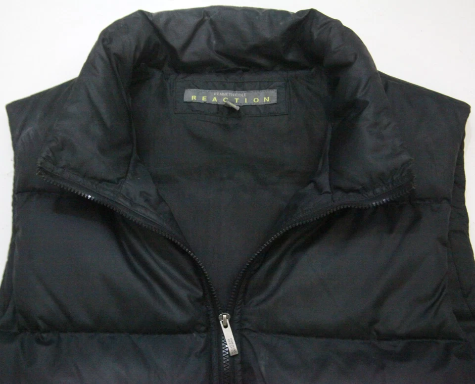 Chaleco acolchado Kenneth Cole Reaction Down Mans negro para hombre talla grande cremallera completa CC6 Foto 3 de 4