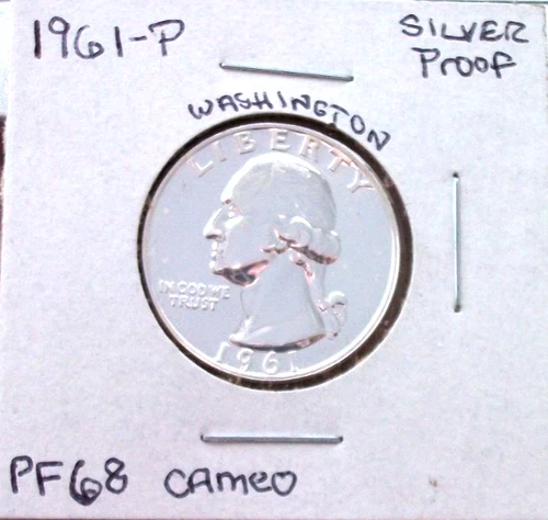 1961 PHILADELPHIA PROOF SILVER WASHINGTON QUARTER IN HIGH END PROOF CONDITION