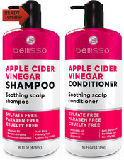 Apple Cider Vinegar Shampoo and Conditioner Set - Stop Flaky and Itchy Scalp  
