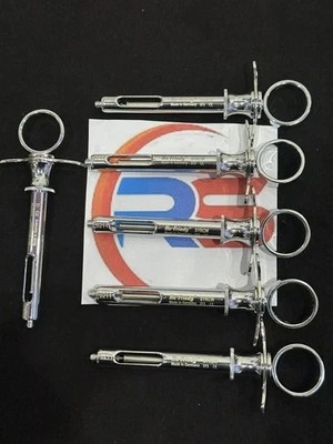 Lot of 5 Hu-Friedy CW Style Dental Anesthetic Aspirating 1.8ml Syringe SYRCW