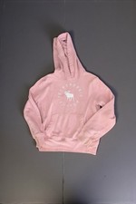 Abercrombie  Fitch For Kids Size 7-8 Pink Hoodie Moose Logo Sweatshirt