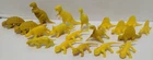 Lot of 19 Pcs. Vintage Plastic Dinosaurs Yellow Mixed Makers MPC, Marx Playset