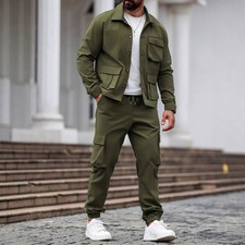 Heavy Men's Vintage Overalls Jacket Multi-pocket Trousers Trendy Tough Guy Suit