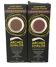 2x Arches and Halos WARM BROWN Luxury Brow Eyebrow Building Pomade NEW