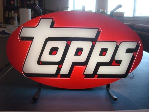 Vintage Topps Neon Light Advertising Store Display Sign 15.5" x 9" x 4.5"