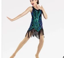 Revolution How The Other Half Lives Sequin flapper Fringe Dance Costume SC