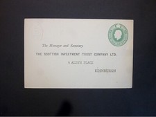 GB Stationery STO KGV 1/2d goffrato investimento scozzese proxy cartolina H&B CS44