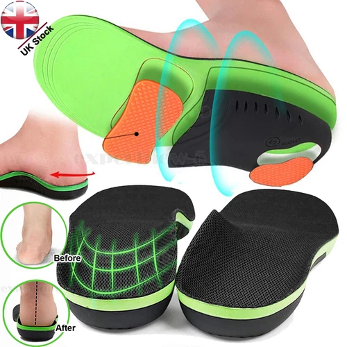 Shoe Insoles Inserts Plantar Fasciitis Arch Support Orthotic Size Men Women UK - Picture 1 of 20