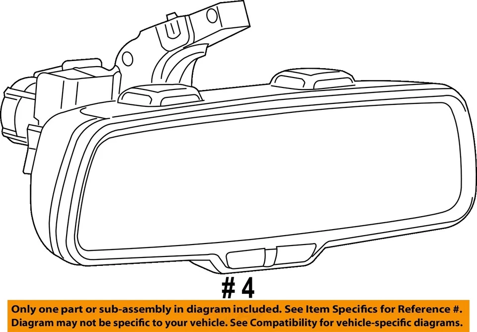 Used Front Center Interior Rear View Mirror fits: 2016 Ram Dodge 3500 pickup man - Image 4 of 4