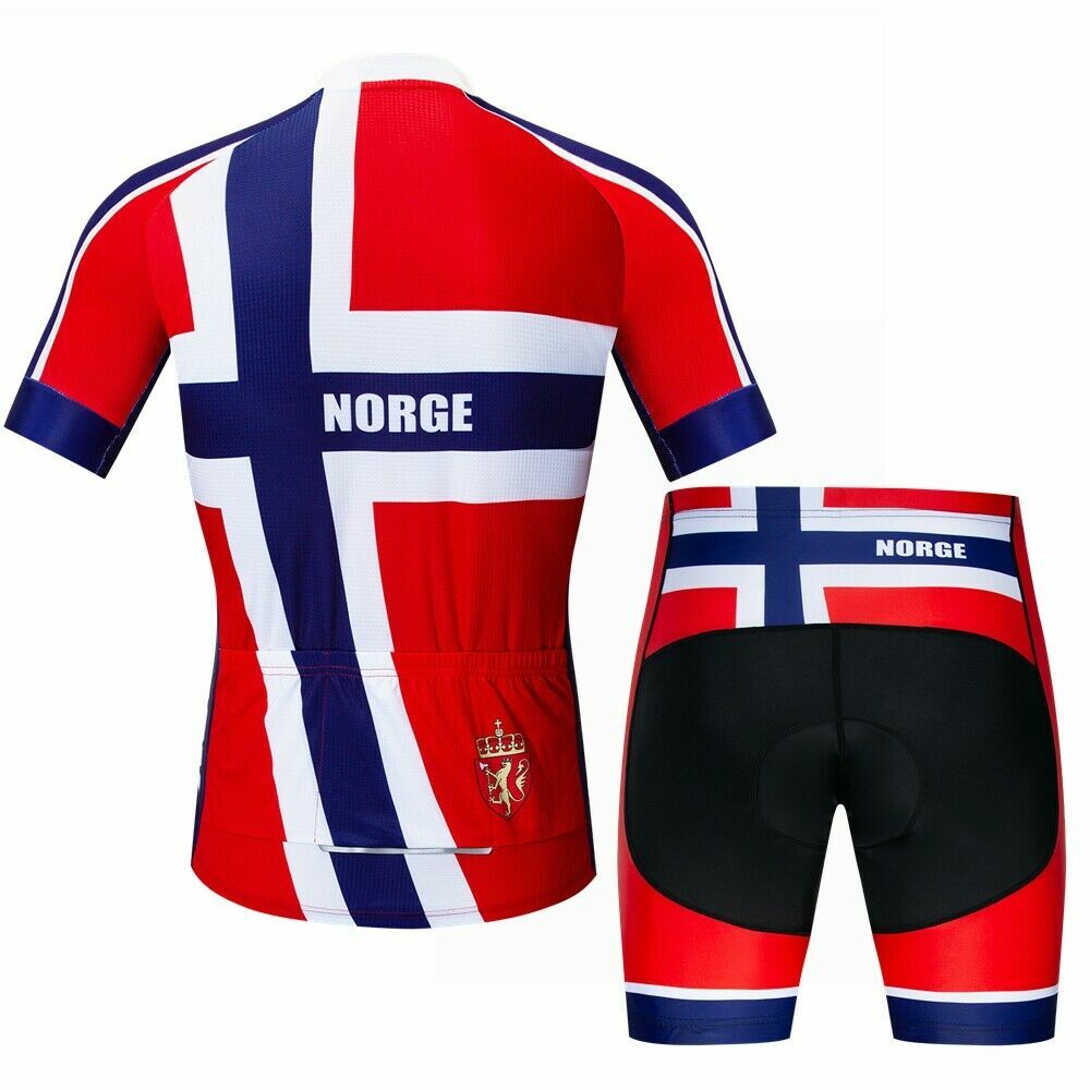 Men's Cycling Team Kit Short Sleeve Cycle Jersey and Shorts Paded Set S