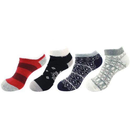 Double Layer Thick Soft Warm Fuzzy Home Cabin Crew Ankle Socks, 3 or 4 Pairs - Picture 15 of 23