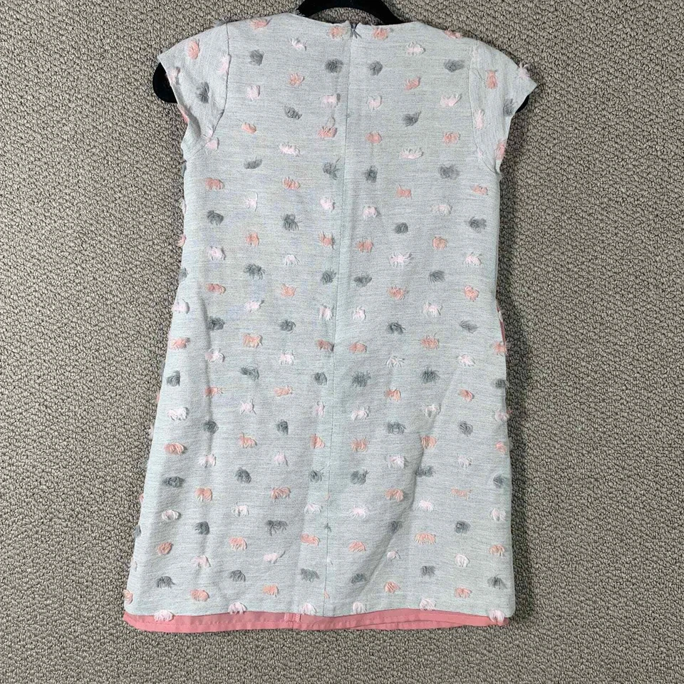 Maria Casero Girls Dress Size 14 Gray Embroidered Lined Pockets Short Sleeves - Image 4 of 4