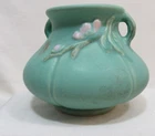 Vintage 1930s Weller Pottery F-2  Floral Bouquet Green Vase