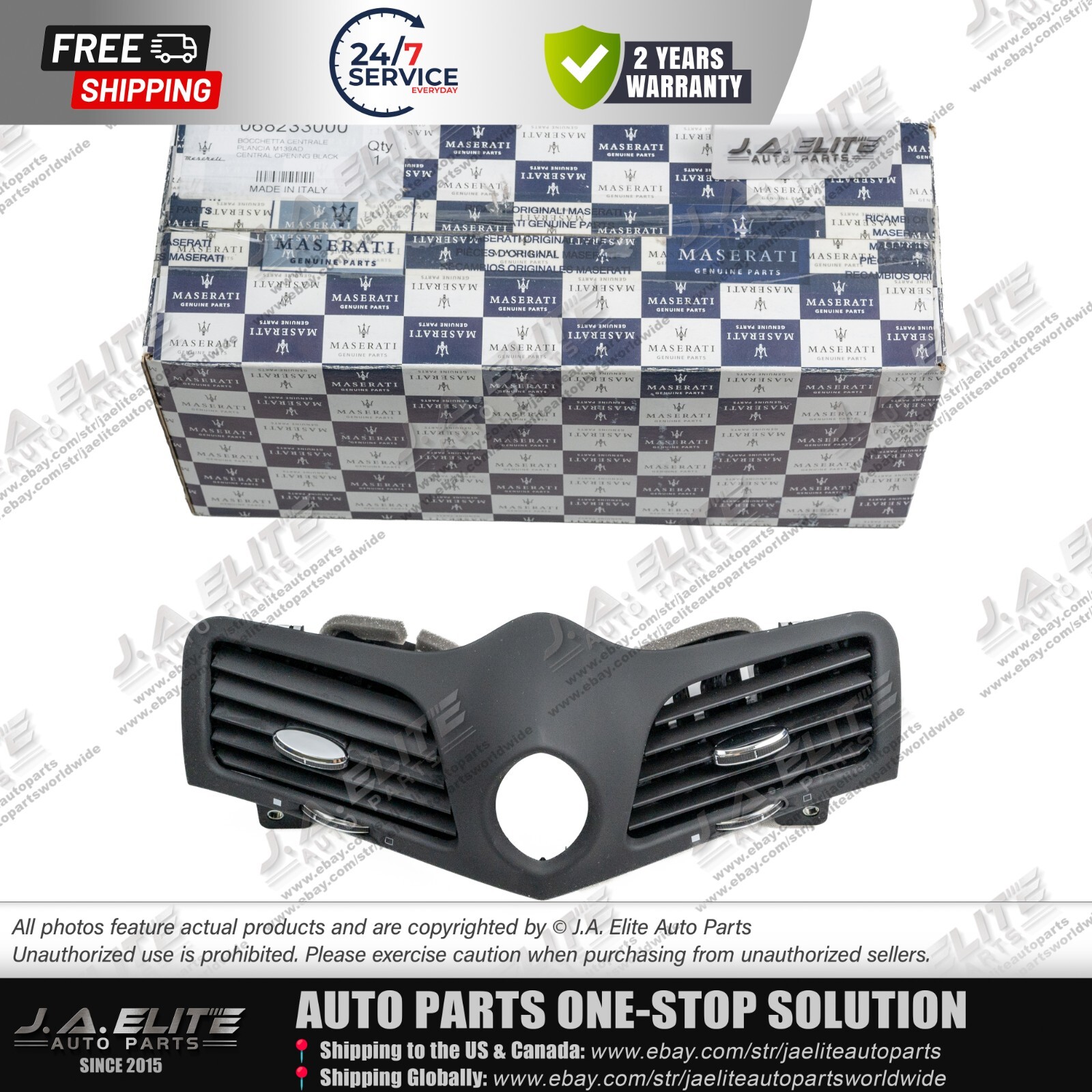 Genuine Front Centre Air Vent Black for Maserati GranCabrio GranTurismo 68233000