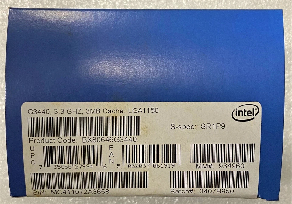 Intel BX80646G3440 SR1P9 Pentium Processor G3440 3M Cache, 3.30 GHz NEW - Image 2 of 2