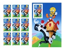 1997 USPS Postage 32c  Sc #3204 Stamp Sheet - Sylvester and Tweety, Sheet of 10