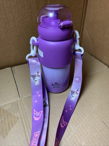 2023 Kuromi Kawaii Sanrio Thermos Travel Bottle Tumbler w/ STRAP 460ml S. Steel - Picture 23 of 24