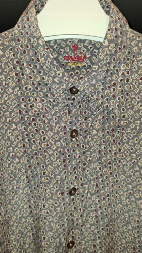 Vintage 80er Seide van Laack Royal Hemd 40 grau bunt gemustert Sehr gut M-L boho - Bild 1 von 5