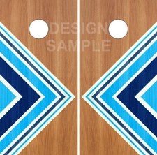 Beach Wood Lines LAMINATED Cornhole Wrap Bag Toss Skin Decal Sticker